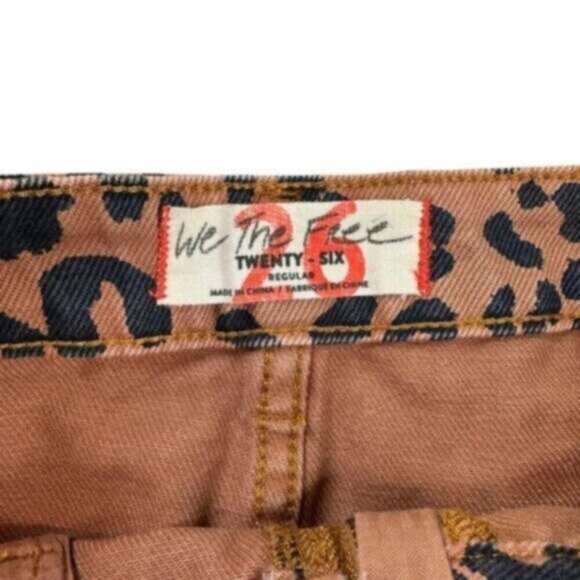 Free People | We The Free Leopard Print Denim Mini Skirt Size 26 - Picture 3 of 7